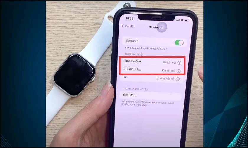 Hướng dẫn c&aacute;ch kết nối đồng hồ th&ocirc;ng minh T800 Pro Max với điện thoại