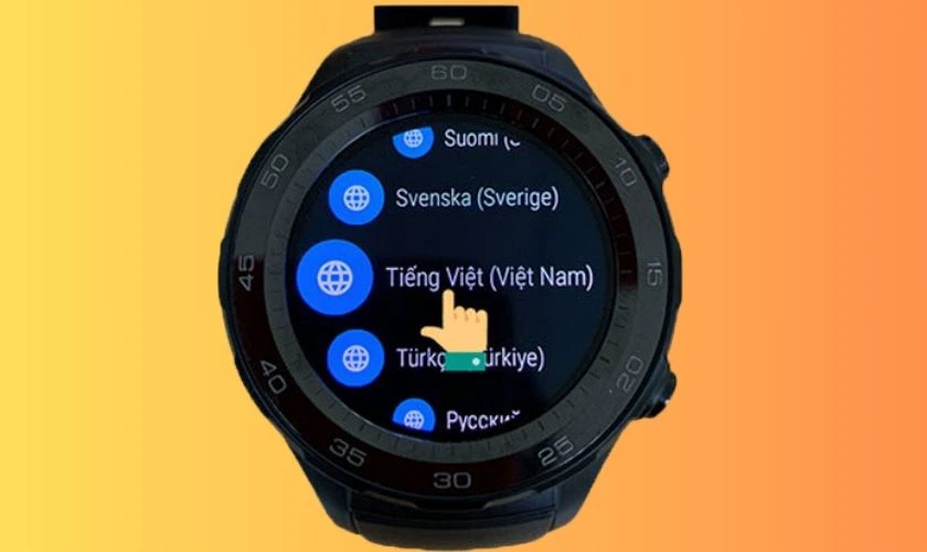 Kéo để tìm kiếm và chọn ngôn ngữ Tiếng Việt