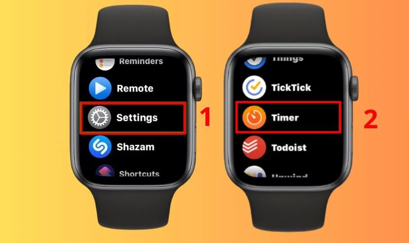 Chọn mục Giờ & Ngày (Timer) trong Cài đặt nâng cao tại Cài đặt