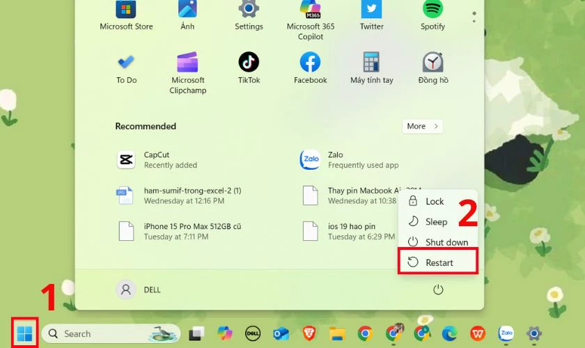 C&aacute;ch khởi động lại laptop