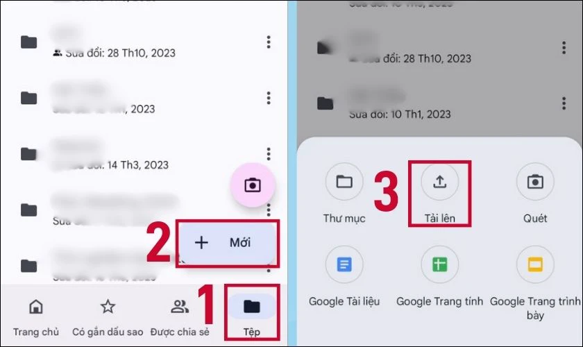 Cách up file ảnh, video và tập tin lên Google Drive trên điện thoại Android