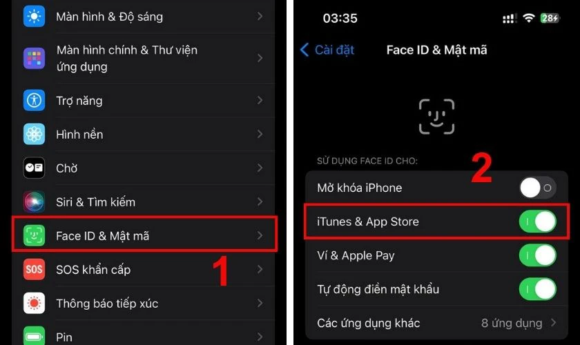 Tải ứng dụng tr&ecirc;n iPhone bằng Face ID