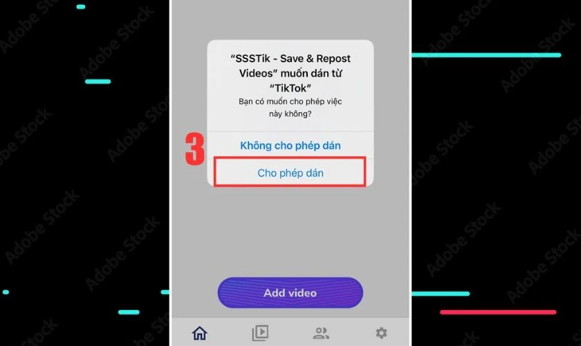 Mở app SSSTik và dán link video