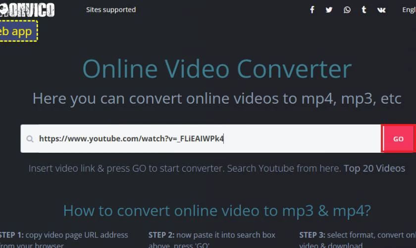 C&aacute;ch tải video tr&ecirc;n YouTube về m&aacute;y t&iacute;nh bằng OnlineVideoConverter