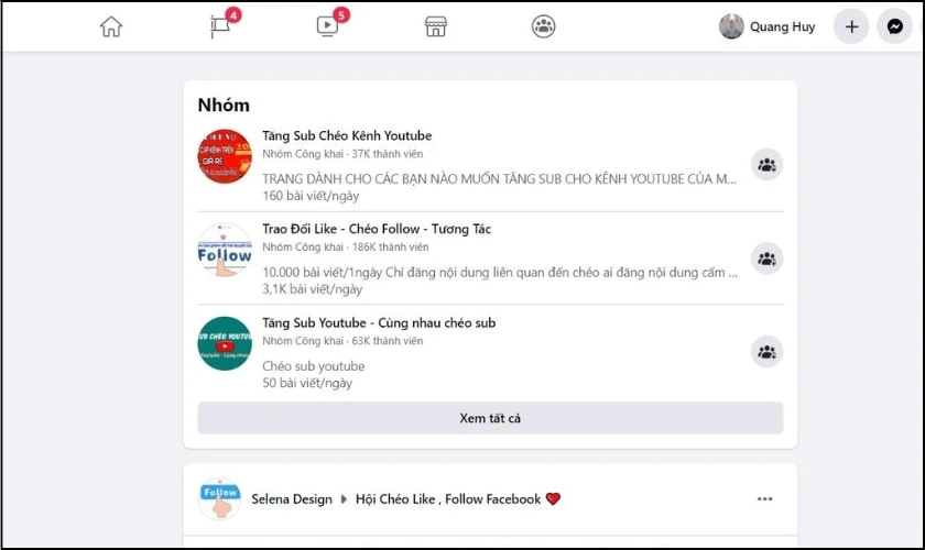 Tham gia danh sách tăng follow trên Facebook