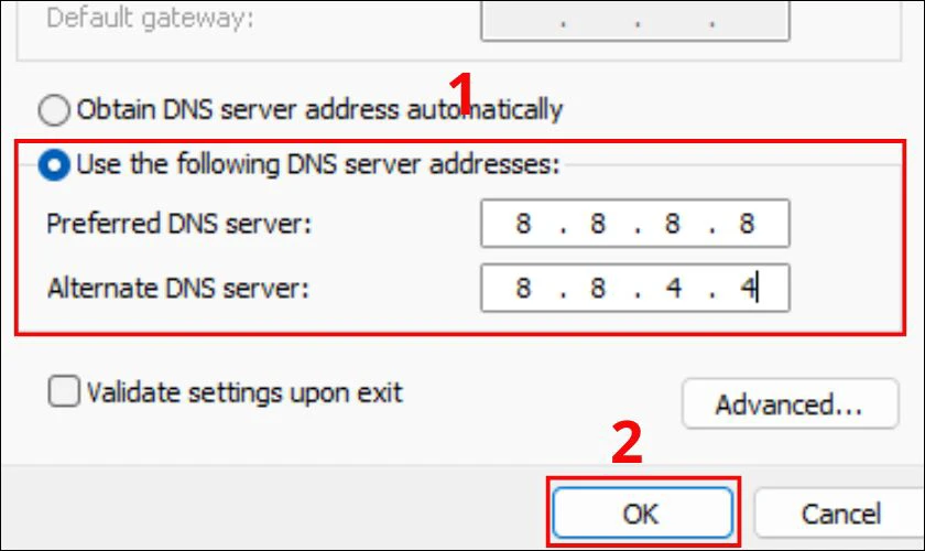 Thay đổi máy chủ DNS để tăng tốc độ Wifi trên Windows 11