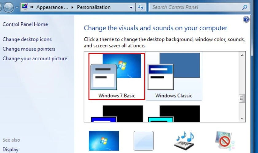 V&ocirc; hiệu h&oacute;a Aero theme tr&ecirc;n Win 7 để m&aacute;y t&iacute;nh chạy nhanh hơn