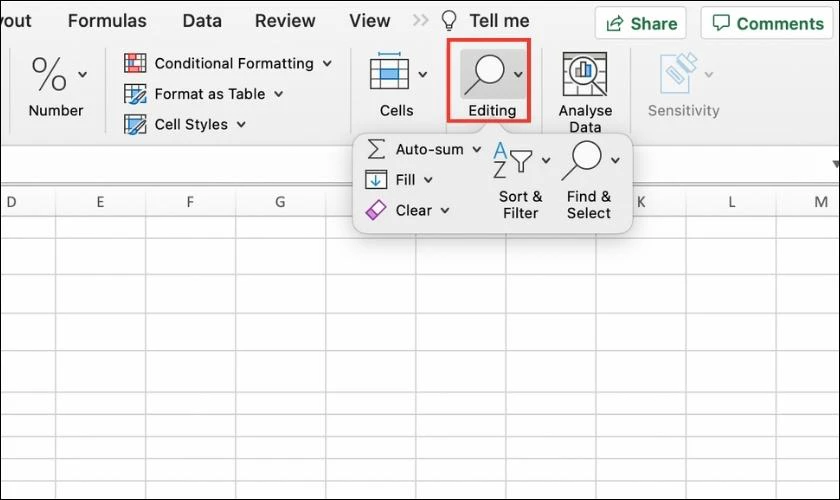 Chọn v&agrave;o mục Editting 