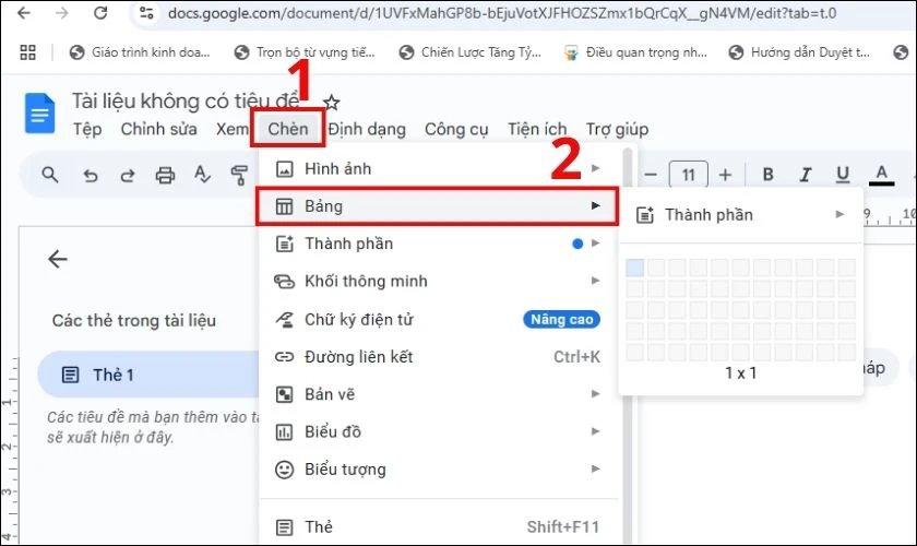 C&aacute;ch tạo bảng trong Google Docs đơn giản nhất
