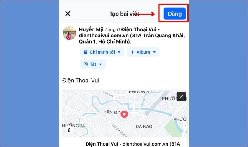 Cuối c&ugrave;ng nhấn Đăng b&agrave;i viết