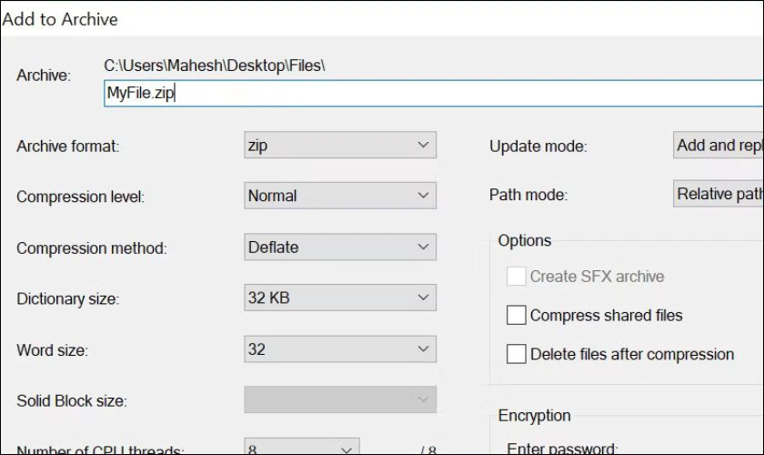Cách tạo file ZIP trên Windows bằng ứng dụng của bên thứ 3