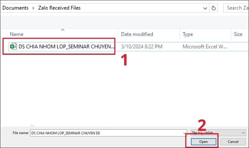 Chọn tệp Excel từ m&aacute;y t&iacute;nh để chuyển sang Google Sheets