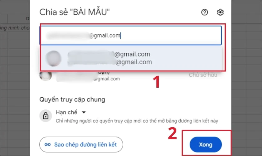 Nhập địa chỉ email của người m&agrave; bạn muốn chia sẻ file