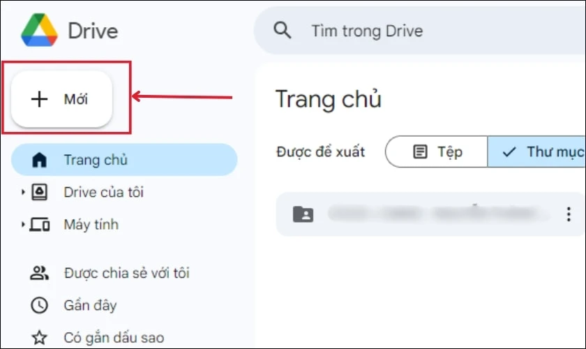 Chọn v&agrave;o mục Mới ở g&oacute;c tr&ecirc;n b&ecirc;n tr&aacute;i của m&agrave;n h&igrave;nh
