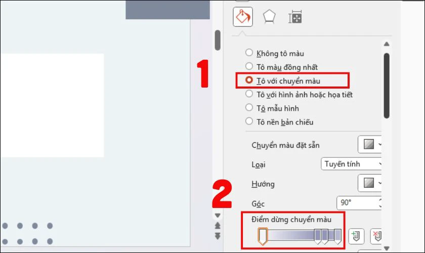 Nhấn chuột phải v&agrave;o h&igrave;nh tr&ograve;n, chọn Định dạng h&igrave;nh dạng, sau đ&oacute; chọn T&ocirc; m&agrave;u