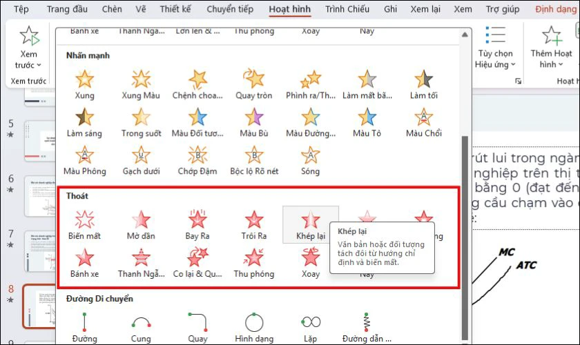 C&aacute;ch tạo hiệu ứng biến mất trong PowerPoint