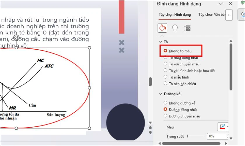 V&agrave;o tab Ch&egrave;n, chọn H&igrave;nh dạng, sau đ&oacute; chọn H&igrave;nh bầu dục