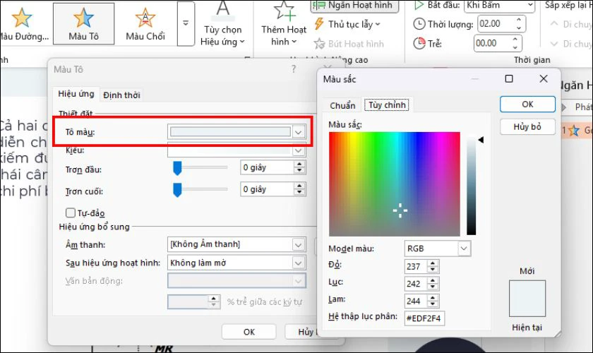 C&aacute;ch tạo hiệu ứng đổi m&agrave;u chữ trong PowerPoint