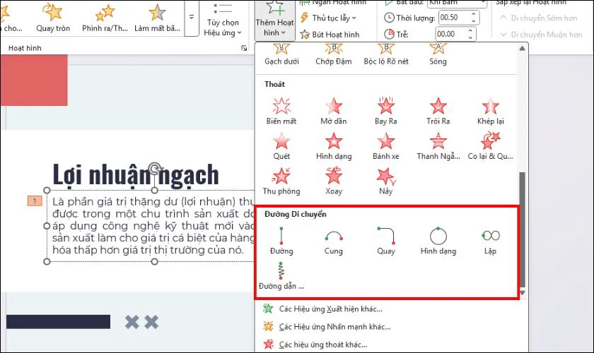 C&aacute;ch tạo hiệu ứng di chuyển trong PowerPoint 2010