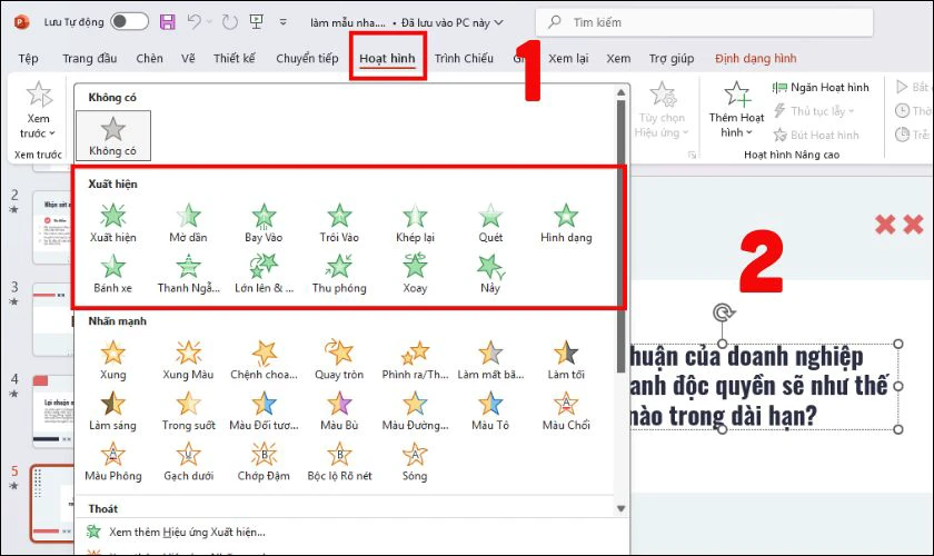 C&aacute;ch tạo hiệu ứng c&acirc;u hỏi