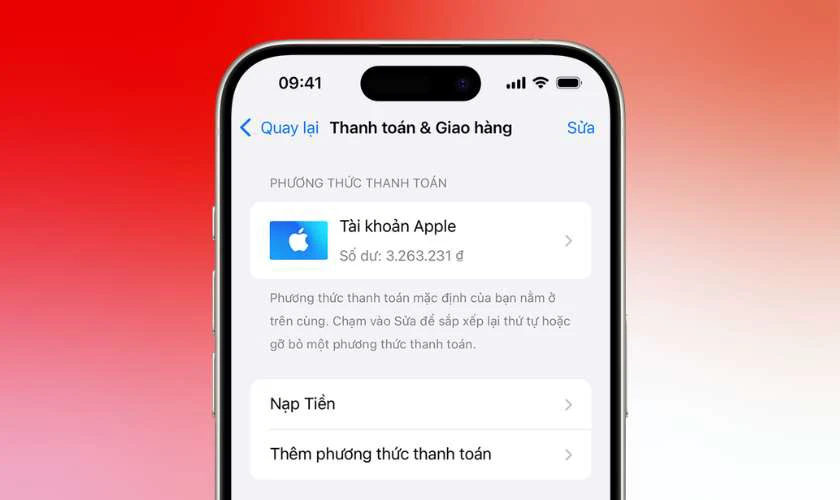 Kh&ocirc;ng c&oacute; t&ugrave;y chọn &ldquo;None&rdquo; khi th&ecirc;m thẻ thanh to&aacute;n
