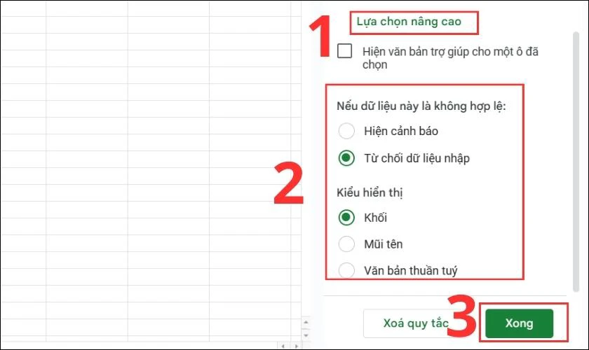 Nhấn chọn Xong để ho&agrave;n tất qu&aacute; tr&igrave;nh