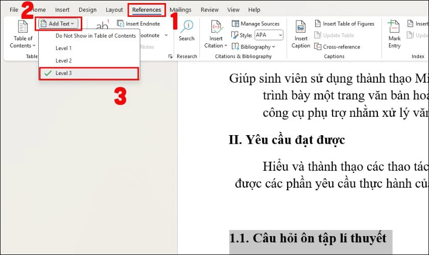 C&aacute;ch x&aacute;c định c&aacute;c mục nhỏ, mục con (Level 3)