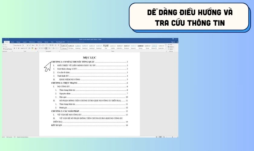 Tại sao phải biết c&aacute;ch l&agrave;m mục lục trong Word?