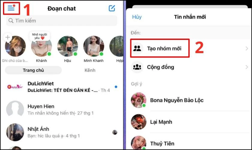 Truy cập v&agrave;o ứng dụng Messenger