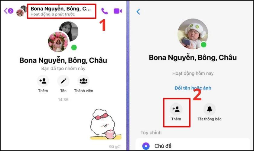 Bạn v&agrave;o nh&oacute;m chat của m&igrave;nh, chọn v&agrave;o t&ecirc;n nh&oacute;m chat