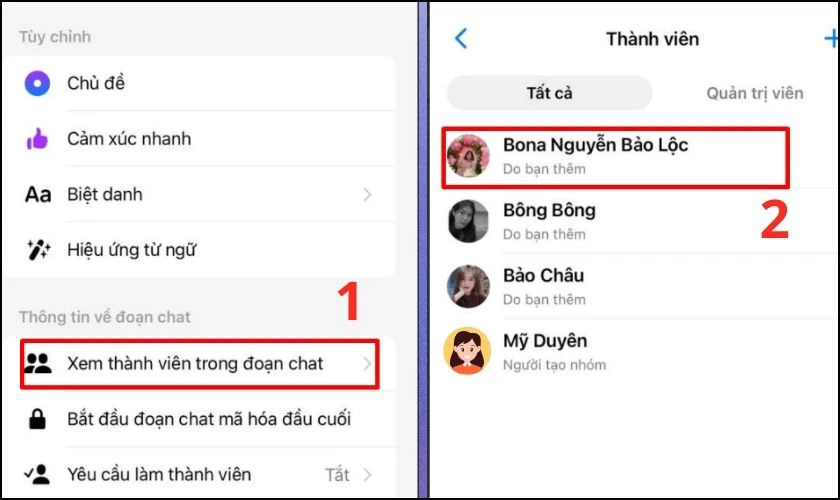 Bạn v&agrave;o nh&oacute;m chat v&agrave; chọn Xem th&agrave;nh vi&ecirc;n nh&oacute;m
