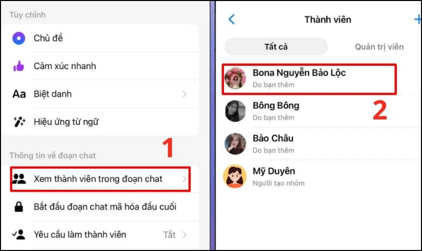 Bạn v&agrave;o nh&oacute;m chat v&agrave; chọn Xem th&agrave;nh vi&ecirc;n nh&oacute;m