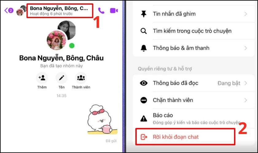 Bạn nhấn v&agrave;o biểu tượng t&ecirc;n nh&oacute;m
