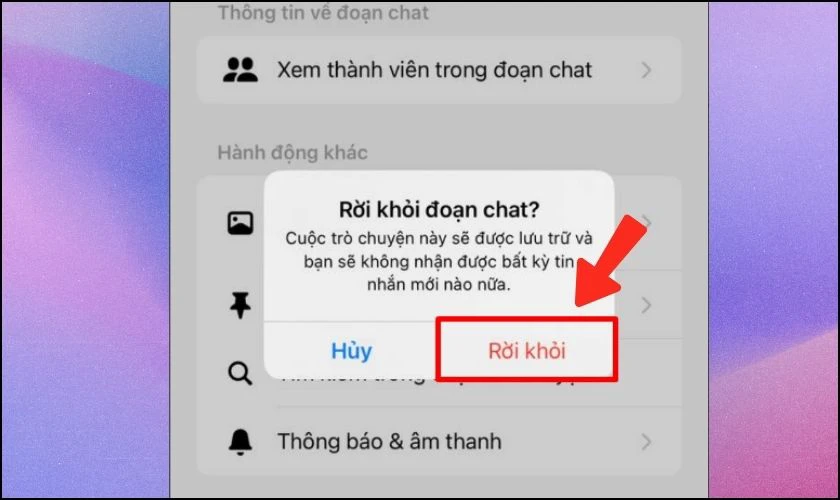Bạn cần x&aacute;c nhận rời khỏi nh&oacute;m 1 lần nữa