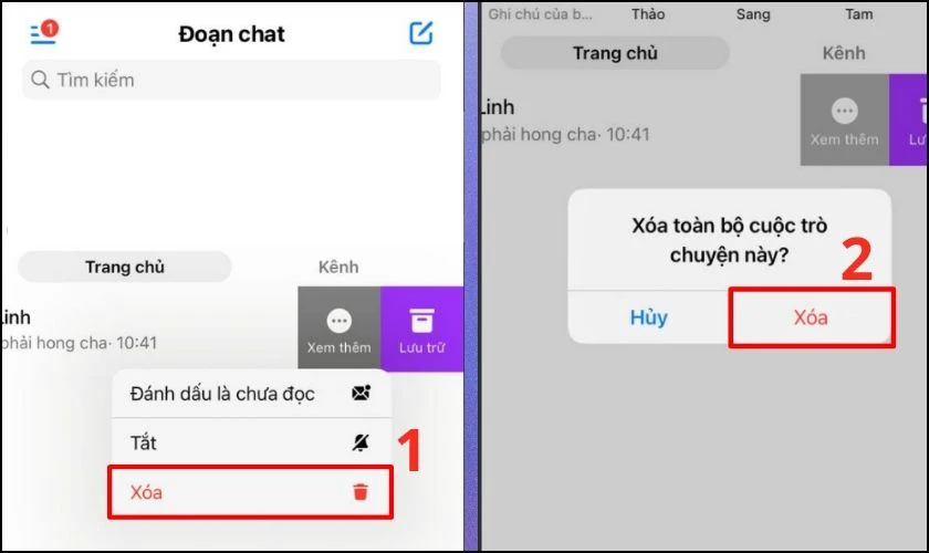 Bạn bấm chọn X&oacute;a