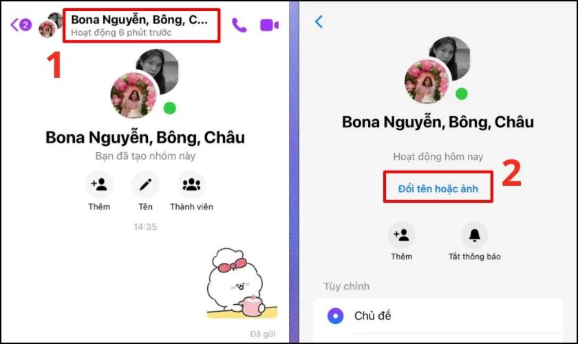 Bạn mở nh&oacute;m chat của m&igrave;nh