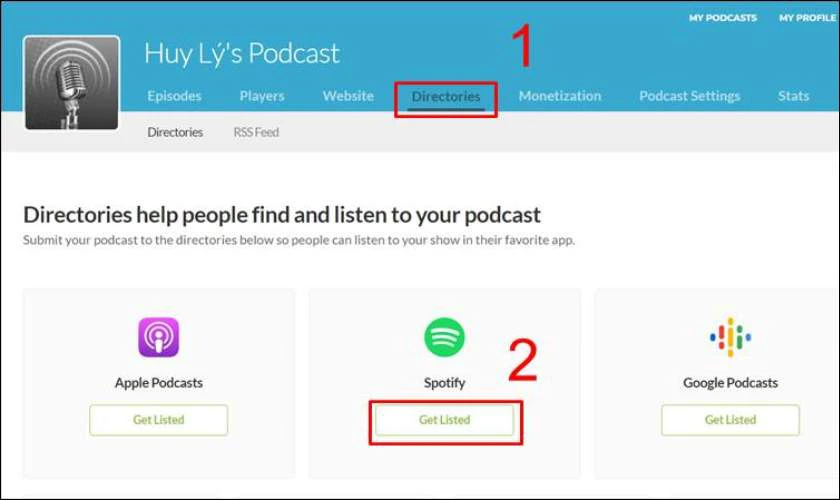 C&aacute;ch tạo Podcast tr&ecirc;n Spotify bằng Buzzsprout