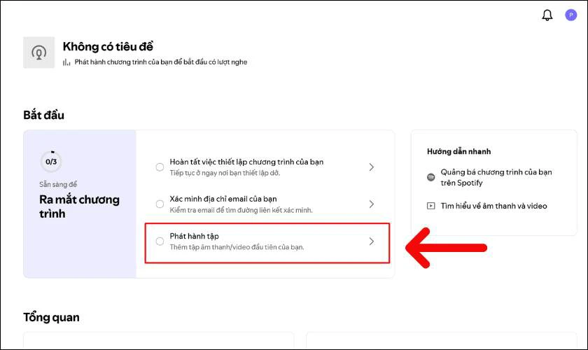 Tại giao diện ch&iacute;nh, bạn nhấn v&agrave;o Ph&aacute;t h&agrave;nh tập