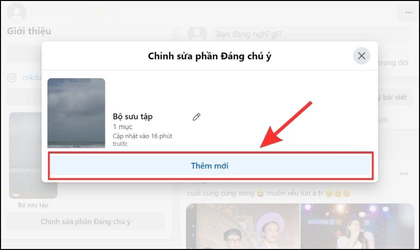 Sau đó, bạn tiếp tục chọn vào Thêm mới