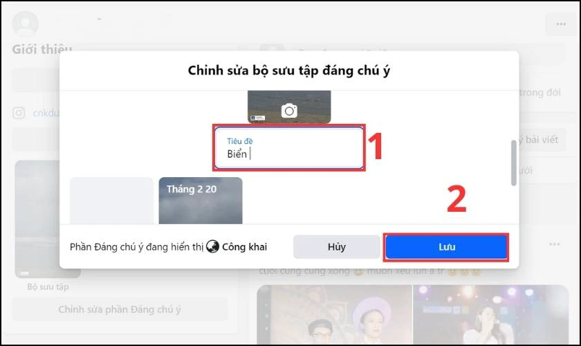 Đặt tên tiêu đề cho tin nổi bật của mình và bấm Lưu