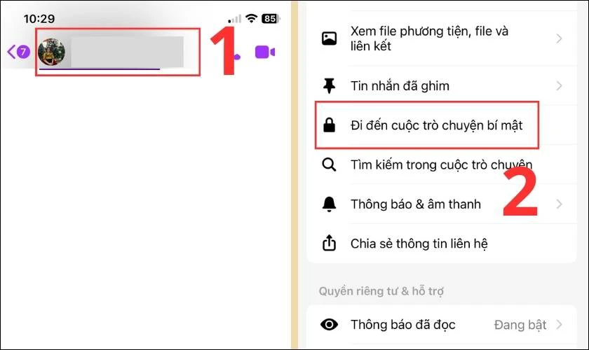 C&aacute;ch mở cuộc tr&ograve; chuyện b&iacute; mật tr&ecirc;n Messenger bằng điện thoại iPhone