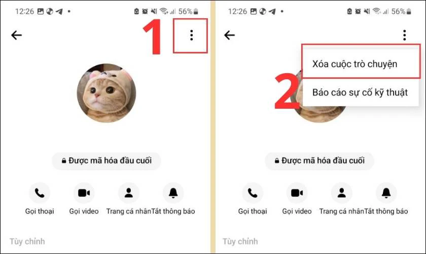 C&aacute;ch tắt cuộc tr&ograve; chuyện b&iacute; mật tr&ecirc;n Messenger bằng điện thoại Android