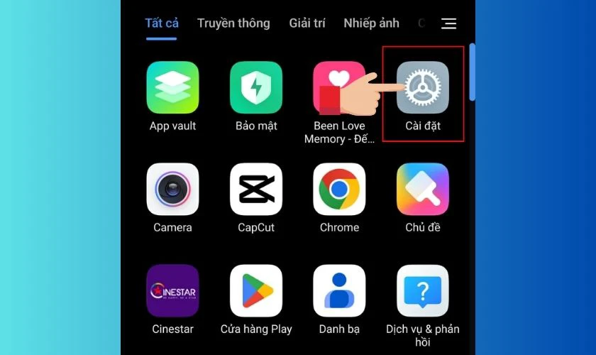 Cách tắt Mi Video trên Xiaomi - Mở Cài đặt