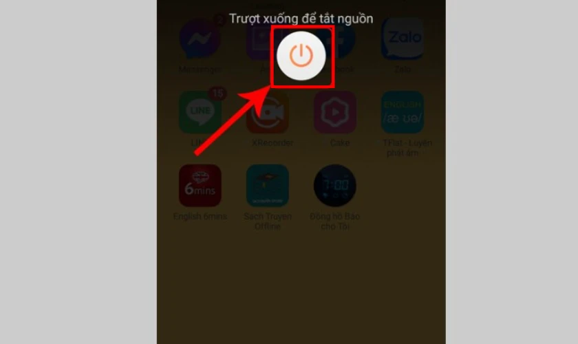 Chọn &ldquo;Trượt xuống để tắt nguồn&rdquo;