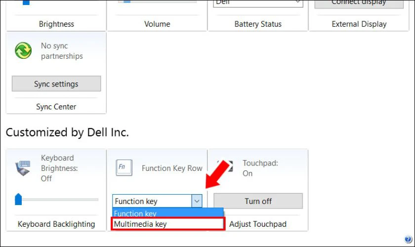 Bật phím Fn bằng Windows Mobility Center