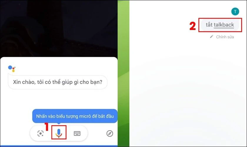 Sử dụng trợ l&yacute; Google để tắt quyền trợ năng
