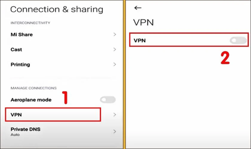 C&aacute;ch tắt VPN tr&ecirc;n Xiaomi