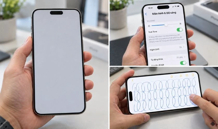 Test màn hình và cảm ứng