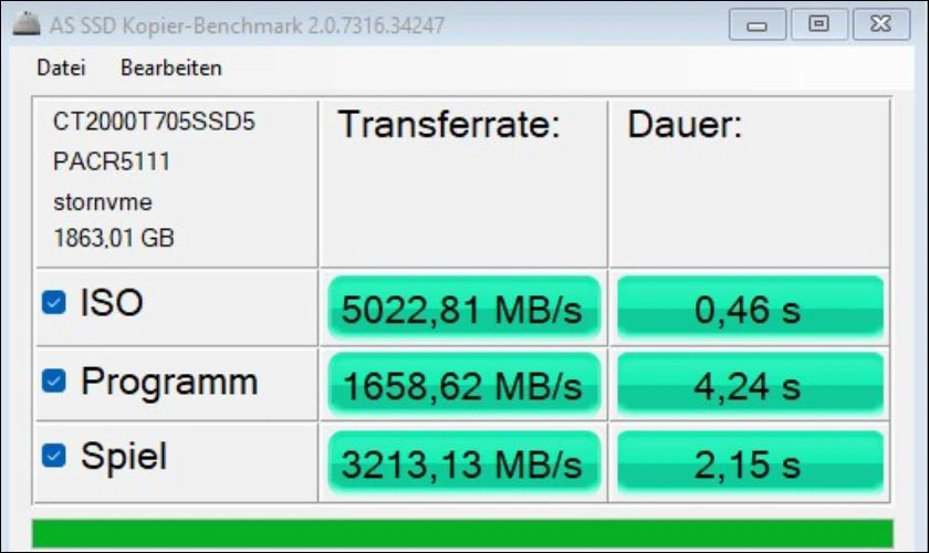 Phần mềm kiểm tra ổ cứng chuyên sâu AS SSD Benchmark