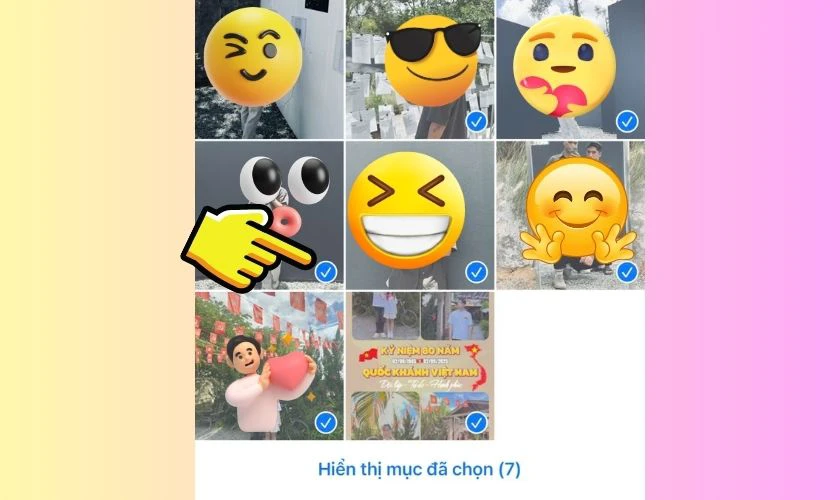 Chọn Quản lý ảnh, chọn những ảnh bạn muốn làm ảnh nổi bật
